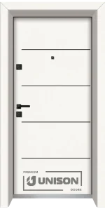 Входна врата UNISON LAMINOR L-107, Класическо Бяло във Варна